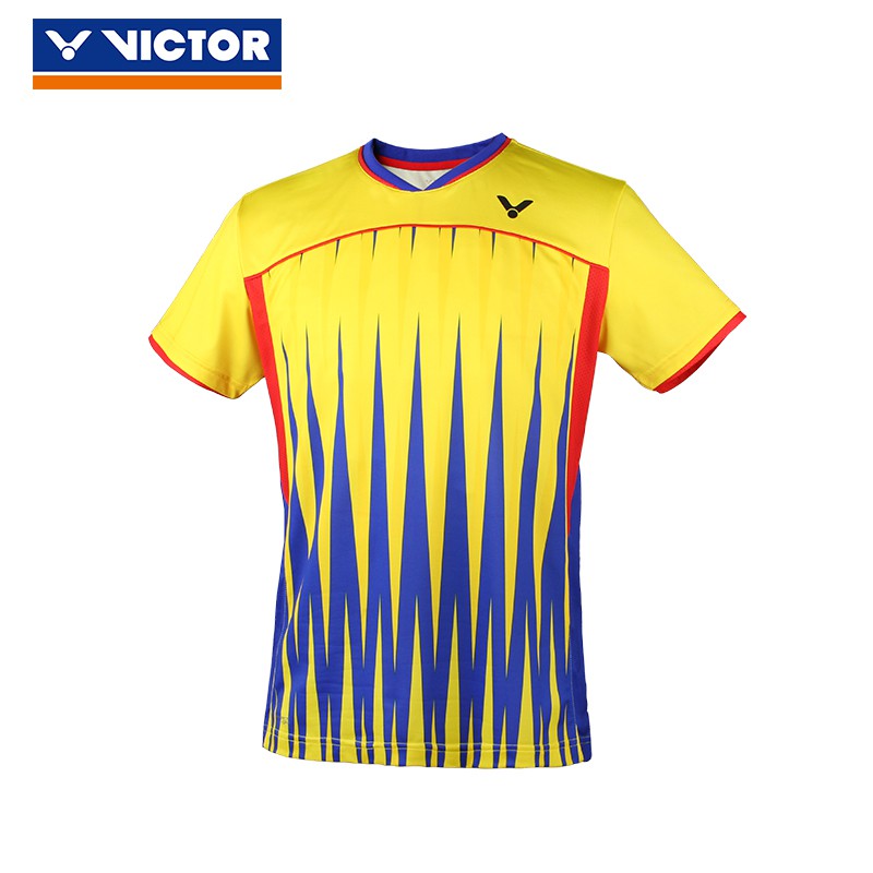 New Malaysia Victor Badminton Shirt Olympic Rio Yellow Blue Shopee Singapore