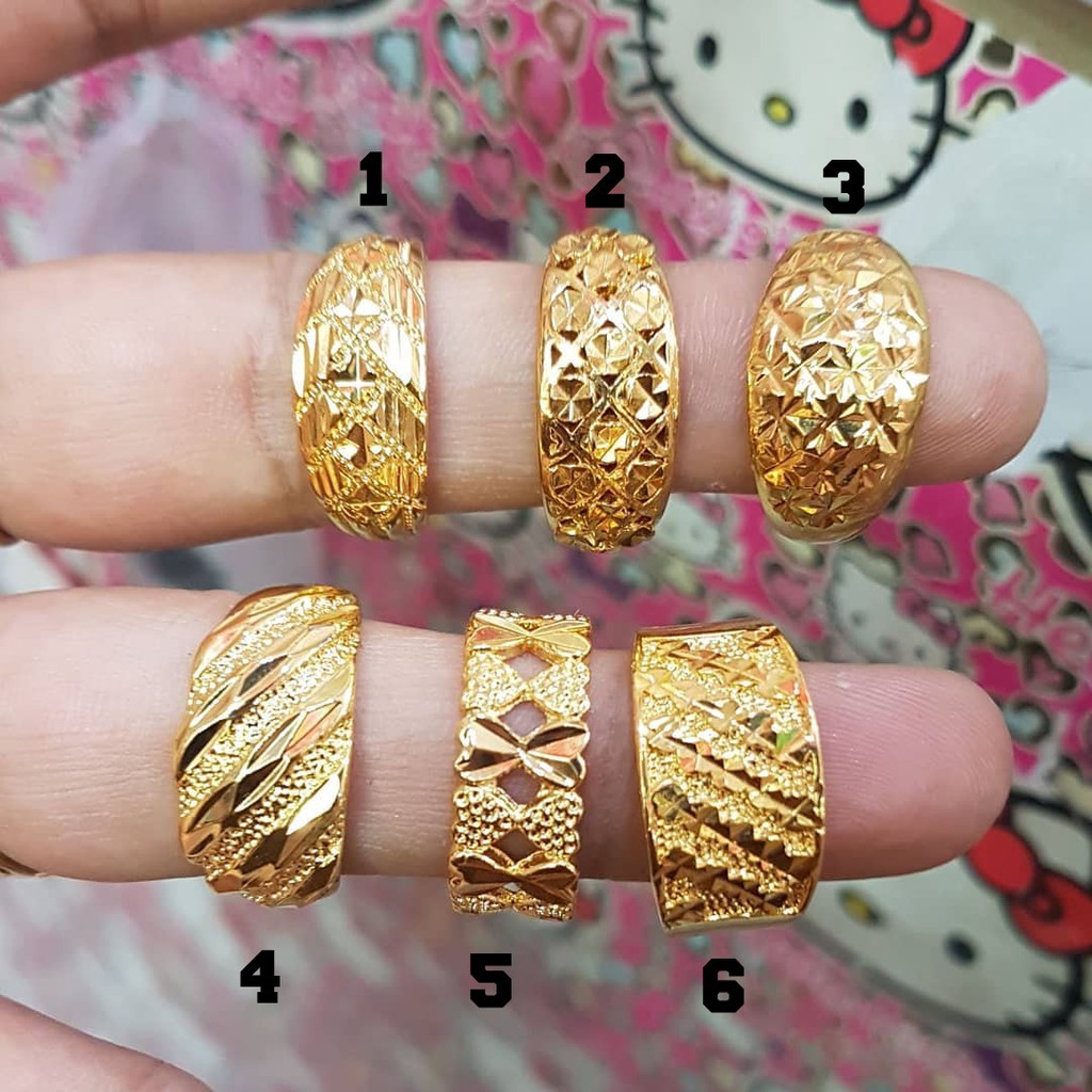 Cop 916 999 Persis Ori 10 Design Emas Korea Cincin Ring Shopee Singapore