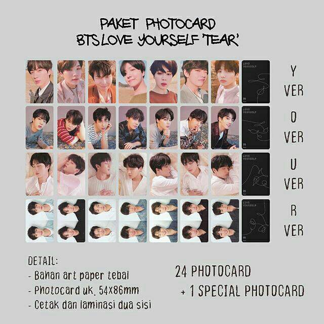 Photocard Bts Love Yourself Tear Shopee Singapore