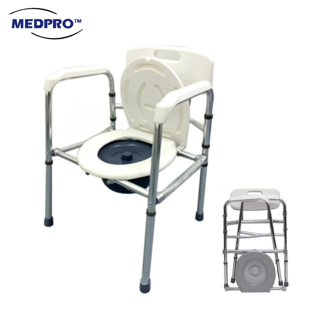 Aluminium Foldable Stationary Toilet Commode Chair Medpro Medical