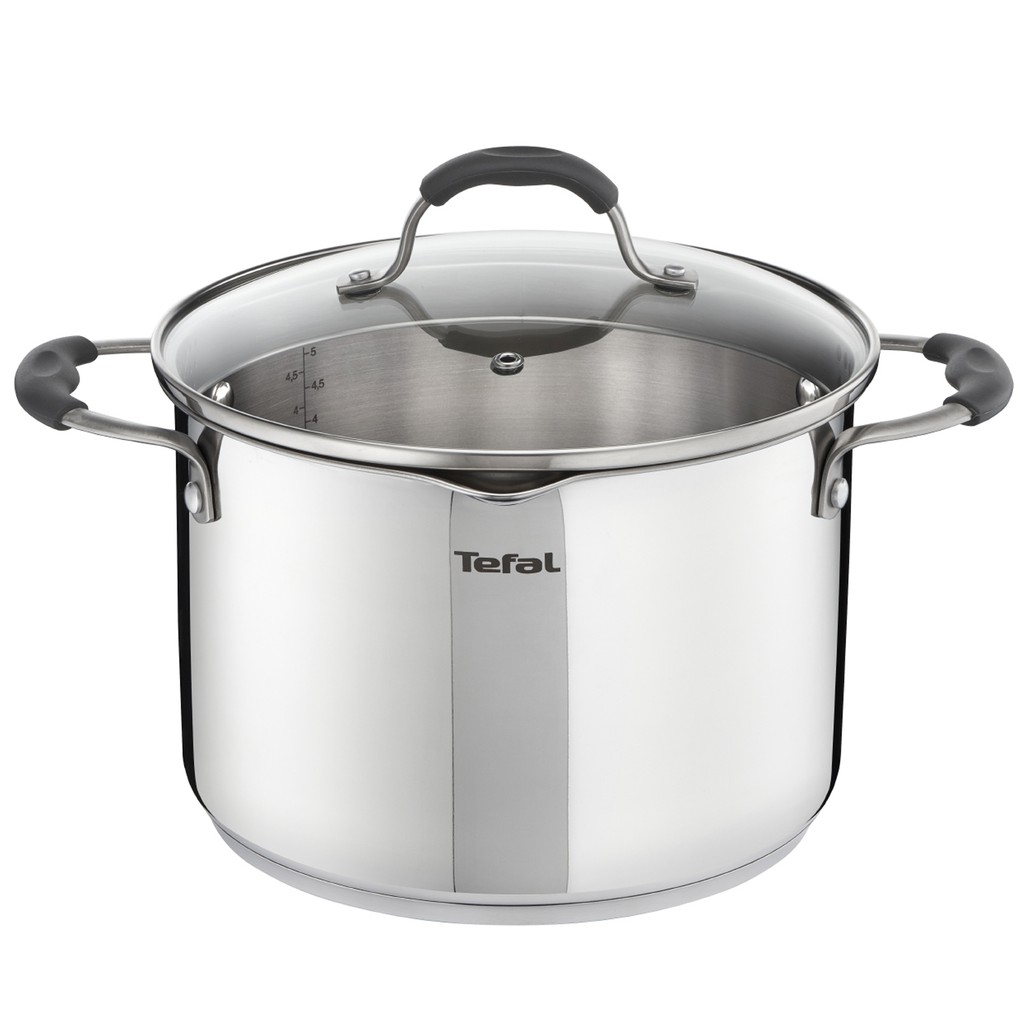 Tefal ILLICO Stainless Steel Induction Stockpot (5.3L, 22cm) Dishwasher Oven Safe No PFOA Silver