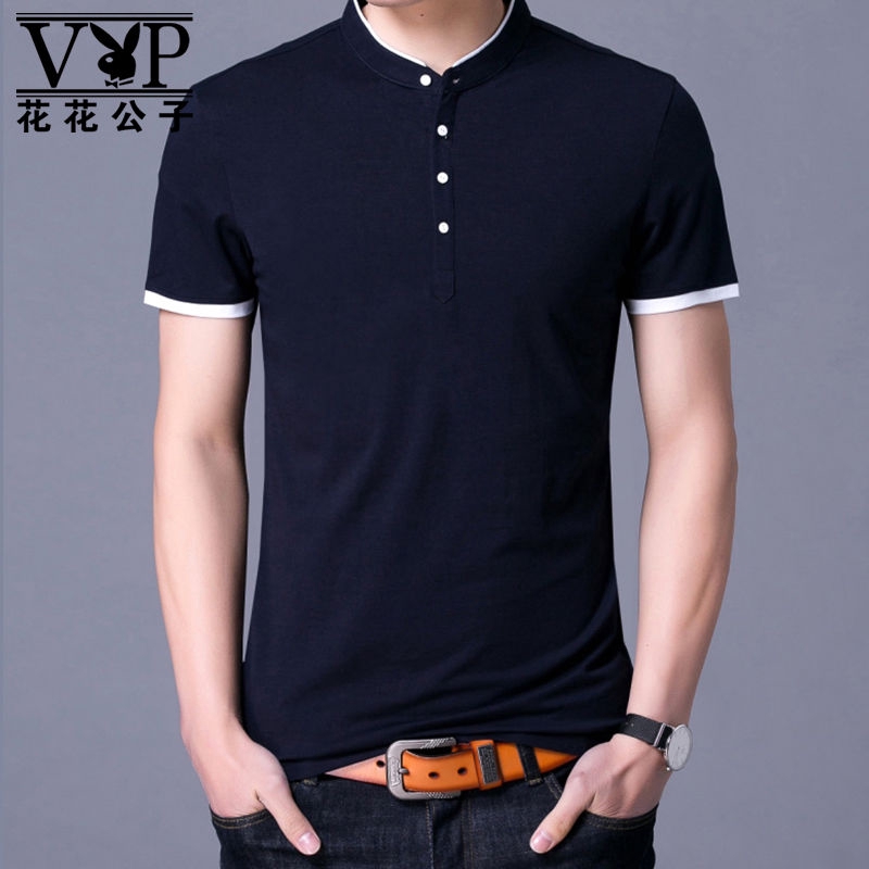 Playboy Vip Spring Korean Version Of Vertical Collar Long Sleeve T Shirt Polo Shopee Singapore - t shirt crew member super vip roblox