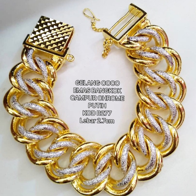 Gelang Coco Emas Bangkok Lebar 2 7cm Shopee Singapore