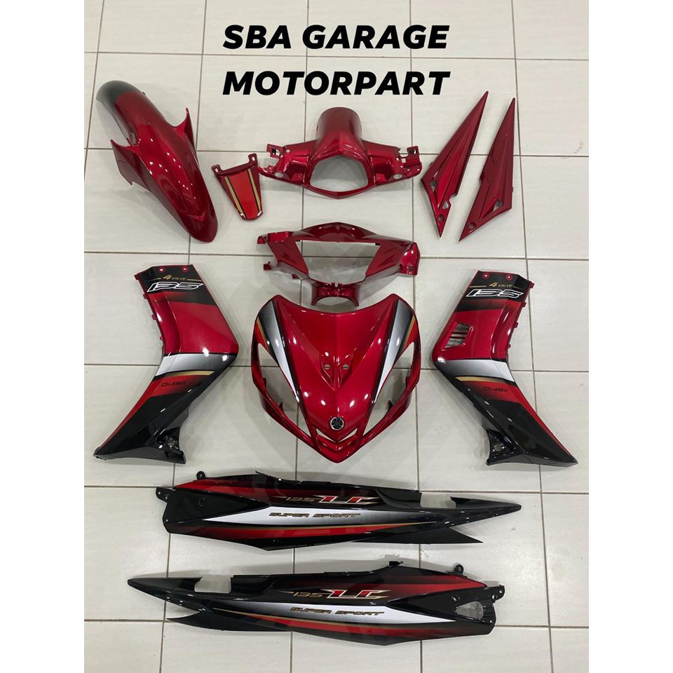 Shop Malaysia Sticker Bodyset Stripe Coverset Lc135 V1 Maroon New Arrival Moritaka Yamaha Original Shopee Singapore