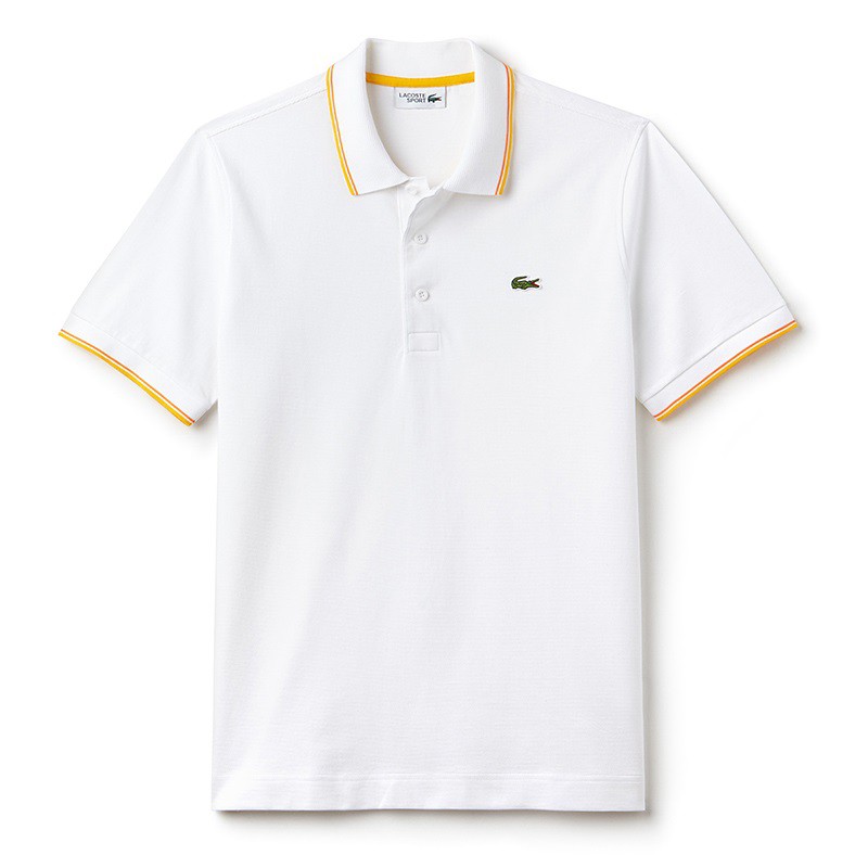 white lacoste tee