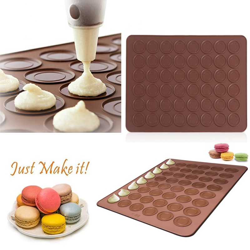 48 Capacity Macaroon Kit Macaron Silicone Mat Non-Stick Baking Mold Set Candy 01 