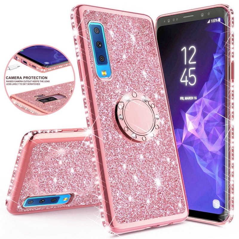 Samsung Galaxy A8 Plus Case A7 A6 A8 J7 2018 A6 Plus Luxury Bling Ring Holder Shopee Singapore