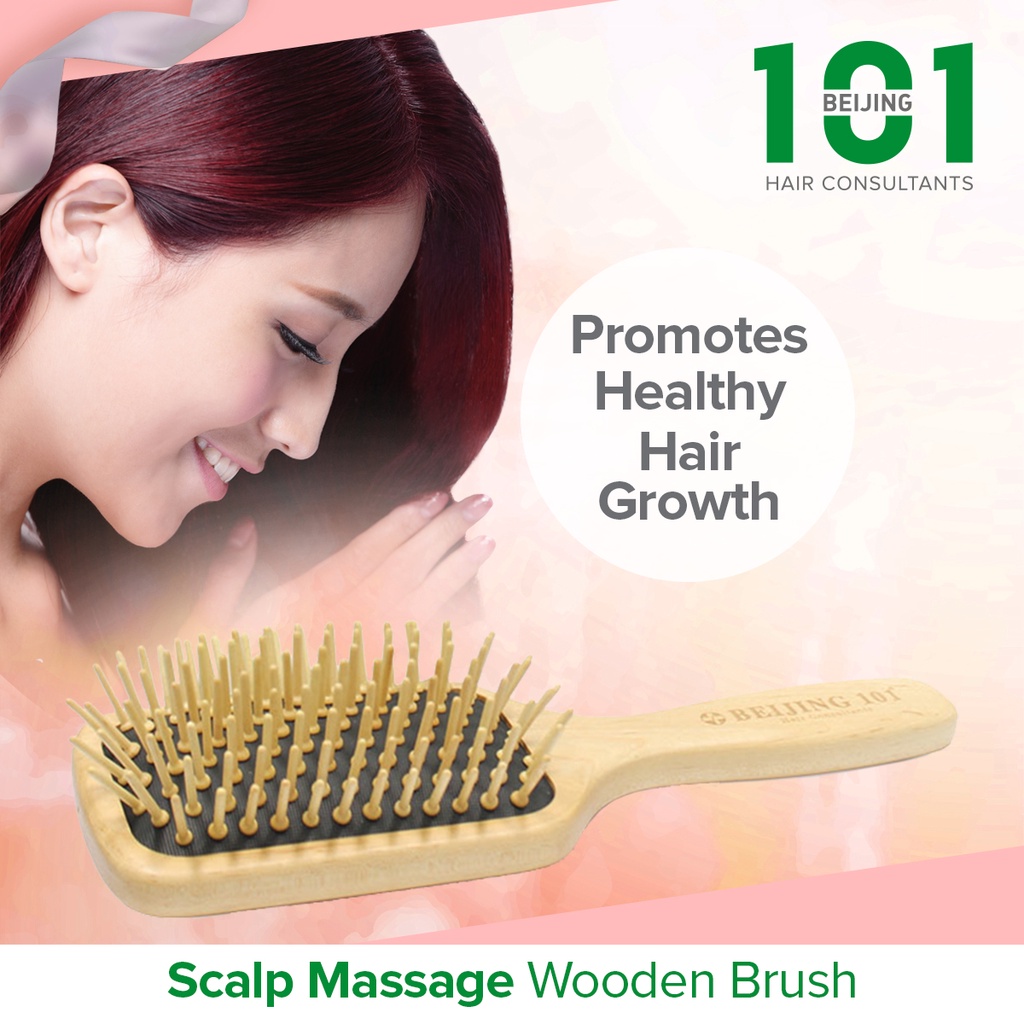 Spot Free Shipping]Beijing 101 Scalp Massage Wooden Brush | Shopee Singapore