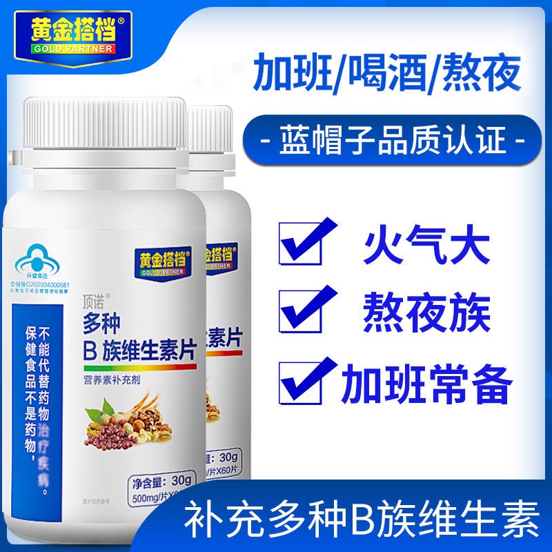 Golden Partner Multivitamin B Complex Tablets 60 Tablets Sup黄金搭档复合维生素b族片 60片补充多种维生素b1 B2 B6 B12片叶酸 Shopee Singapore