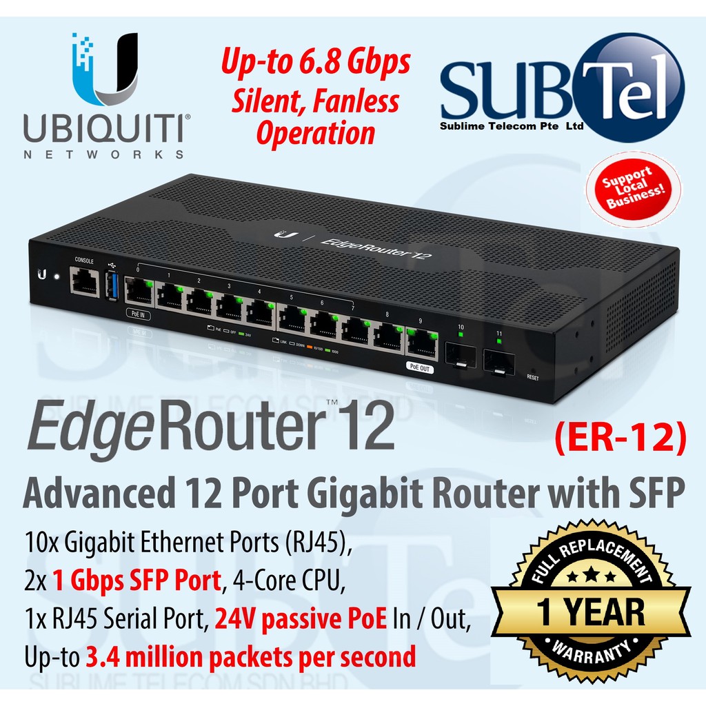 ER12 Ubiquiti 12 Port EdgeRouter Advance Network Router Layer 3 UBNT
