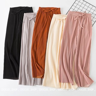 Crocus [] Summer Highwaist Culottes Pleated Culottes Ribbon Pleated Cullotes Pants Bottoms Women
