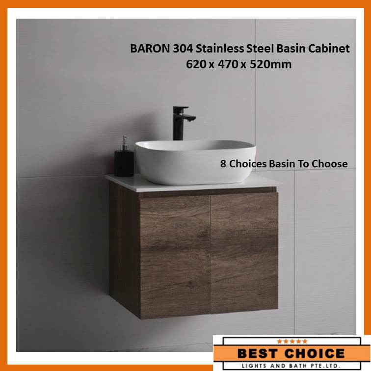 A103 Local Brand 304 Stainless Steel Vanity Basin Cabinet Set For Bathroom Toilet Ee Singapore - Stainless Steel Bathroom Vanity Cabinet