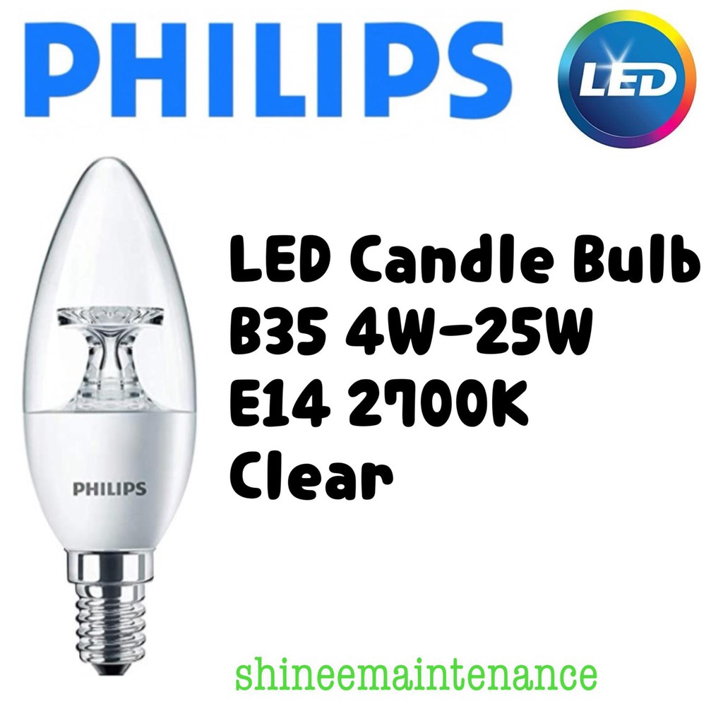 [4pc bundle!] Philips LED Candle Bulb 425W E14 2700K Warm White B35