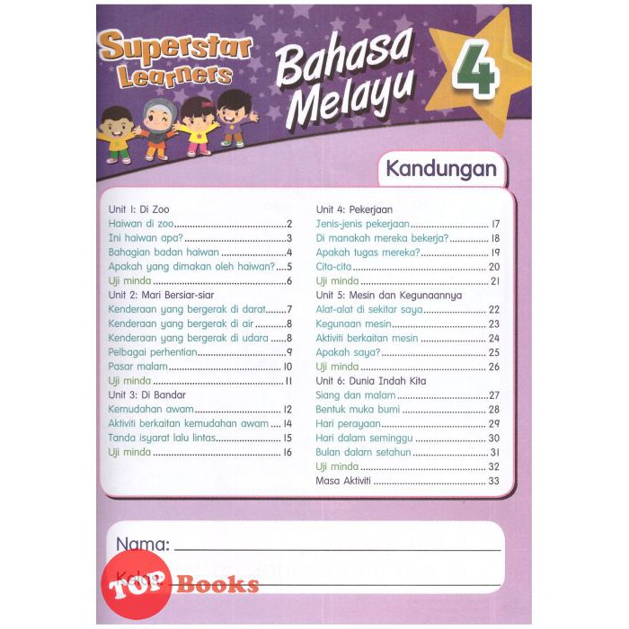 Topbooks Pelangi Kids Superstar Learners Bahasa Melayu 4 Shopee Singapore