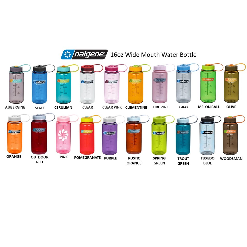 Nalgene® 16oz (400mL) Widemouth Tritan Plastic BPAFree Water Bottles