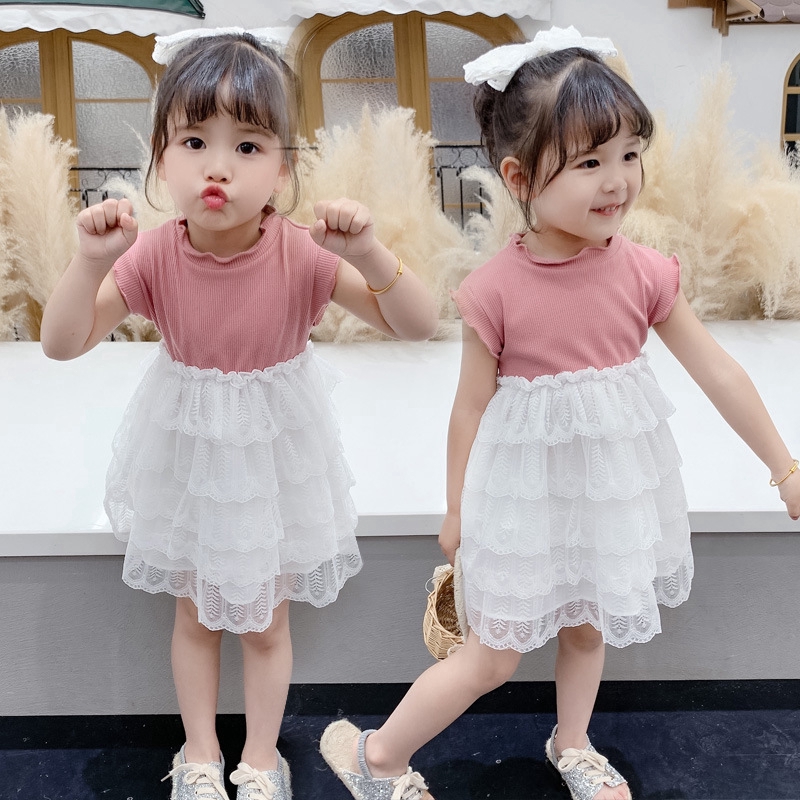 ☀☀1 PCs Baby Girls Dress Summer Short Sleeve Cake Dress Baby Cute Girl