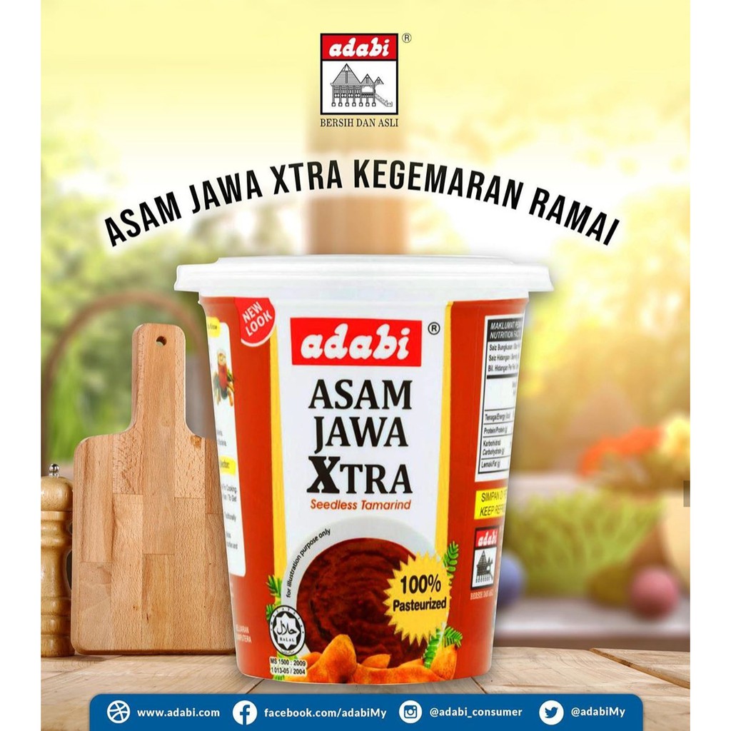 Adabi Pes Asam Jawa Xtra 200g Asam Paste Shopee Singapore