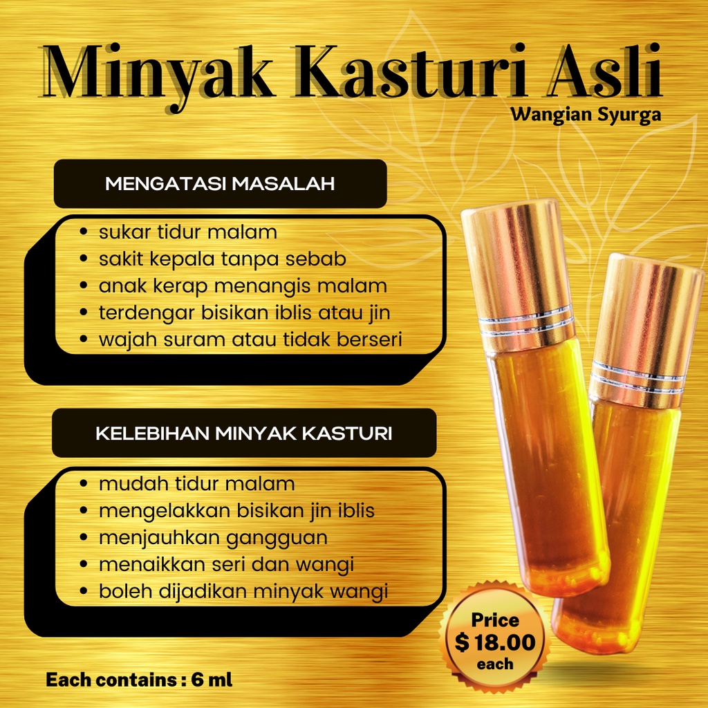 Sg Shop Ready Stock Wangian Minyak Kasturi Asli Shopee Singapore