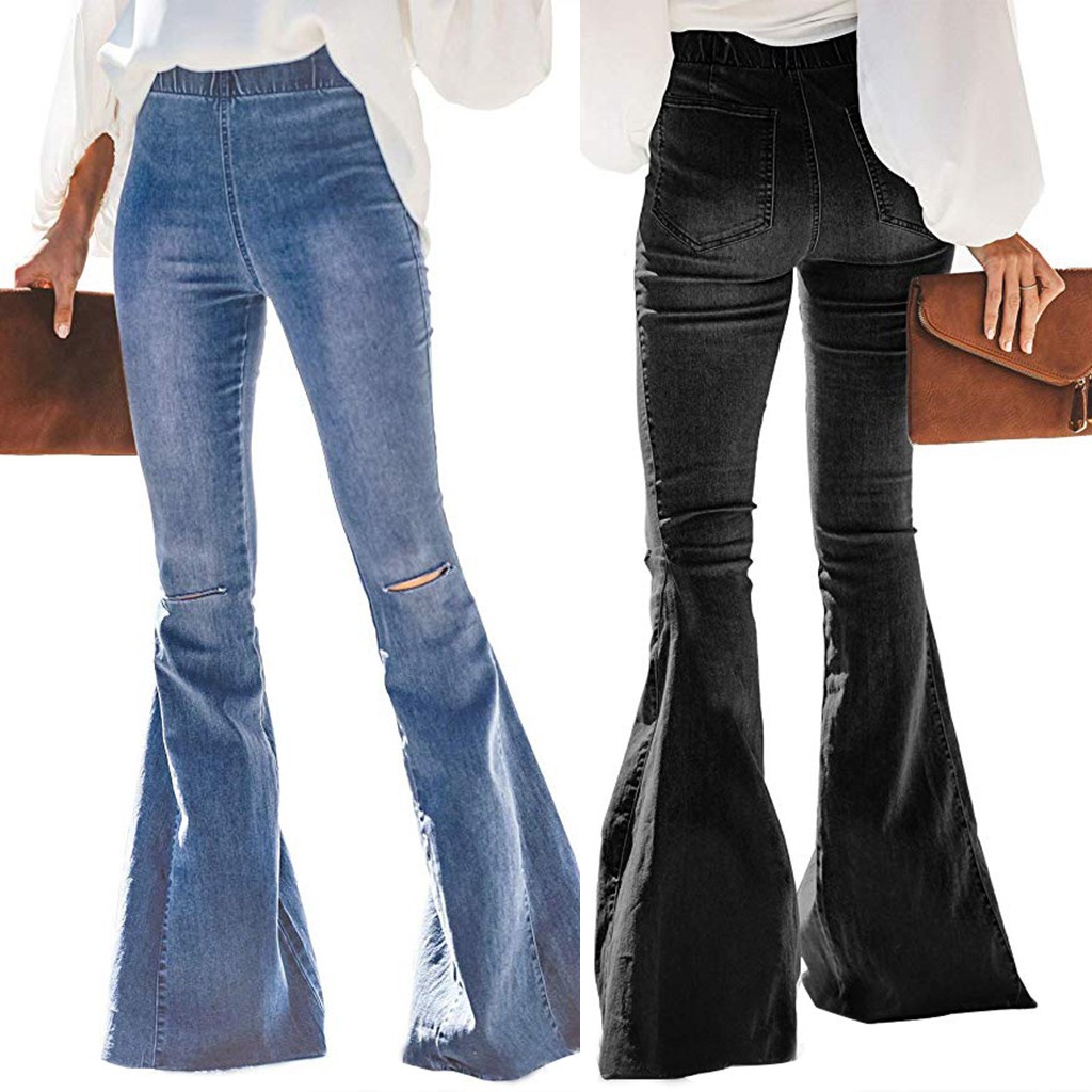 elastic bottom jeans womens