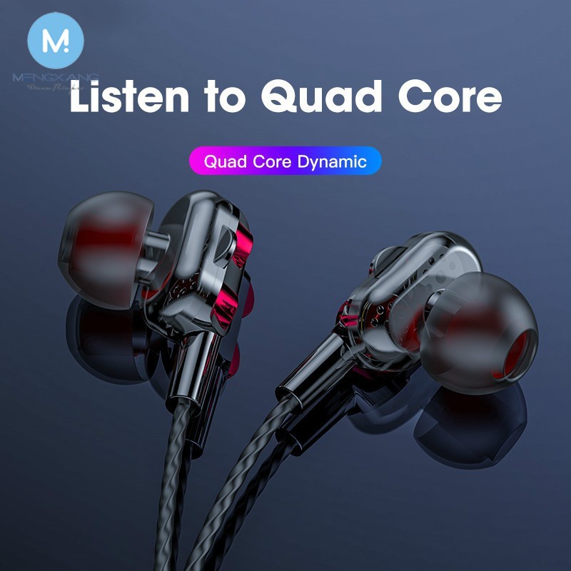 【Flash Sales】【Buy 1 Get 1 Free】Super 4D Bass Double Speaker Headset Wired Earphone In-ear Headset Sp