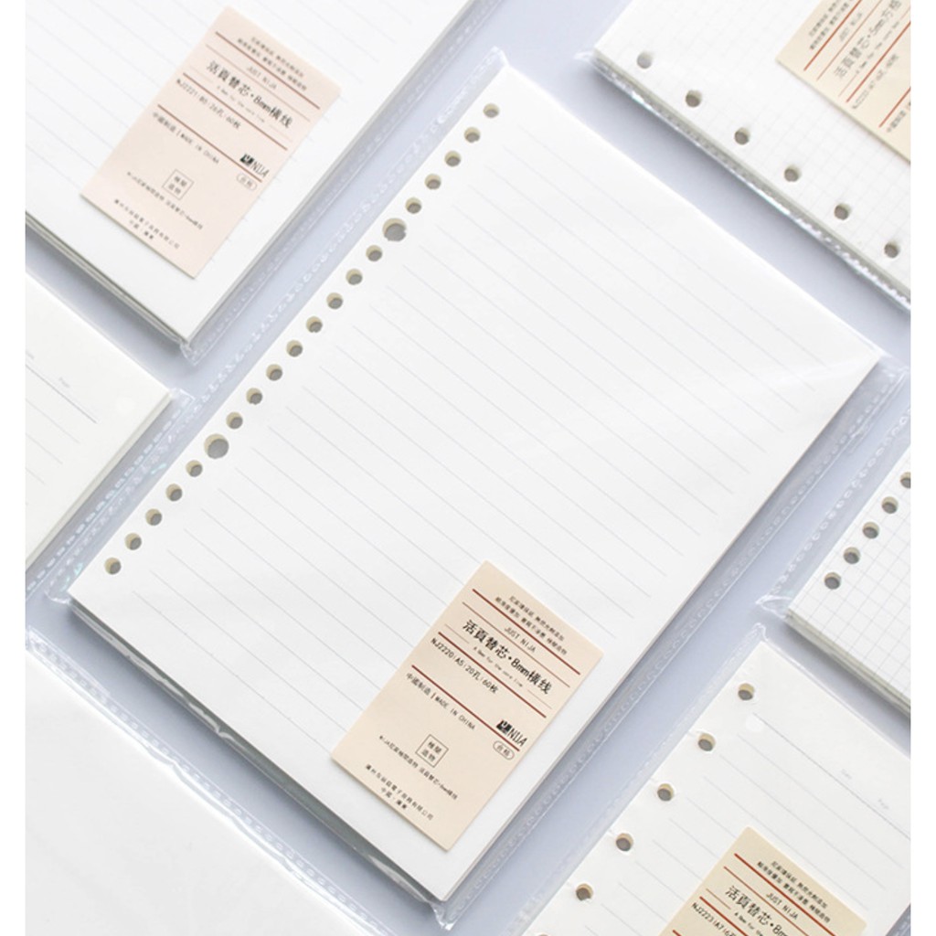 B5/A5 Looseleaf Refill Paper Blank/Ruled/Grid 60 sheets Shopee