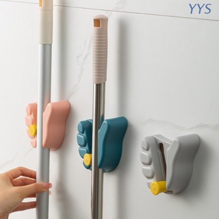 Blala Hand Fist Shape Wall Mount Mop Holder Clip Punch-Free Adjustable Broom Hook Rack #0