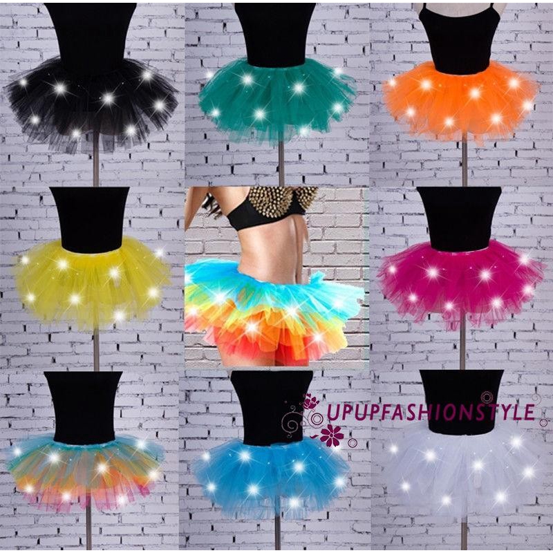 PSY-LED Light Up Tulle Tutu Skirt Fancy 