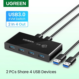 UGREEN USB 2.0 USB 3.0 Switch Selector 4 Port 2 Computers Peripheral Switcher Adapter Hub for PC Printer Scanner Mouse