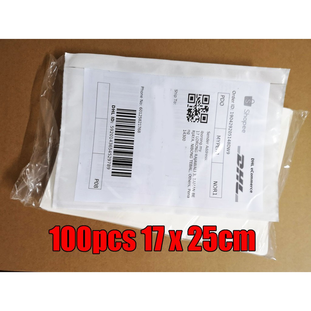 100pcs Shopee Courier Consignment Note Pocket Sticker Shopee Singapore