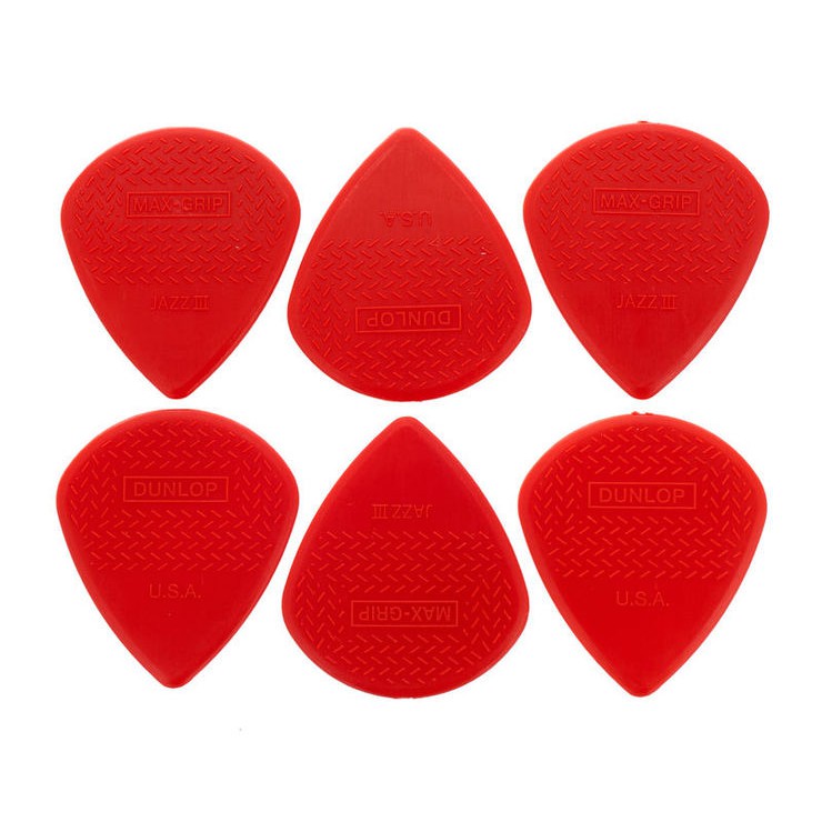 Jim Dunlop Nylon, Carbon Fiber, Stiffo Max Grip Jazz III Guitar Pick (6Pcs  per Pack) (471-3N, 471-3C, 471-3S) | Shopee Singapore