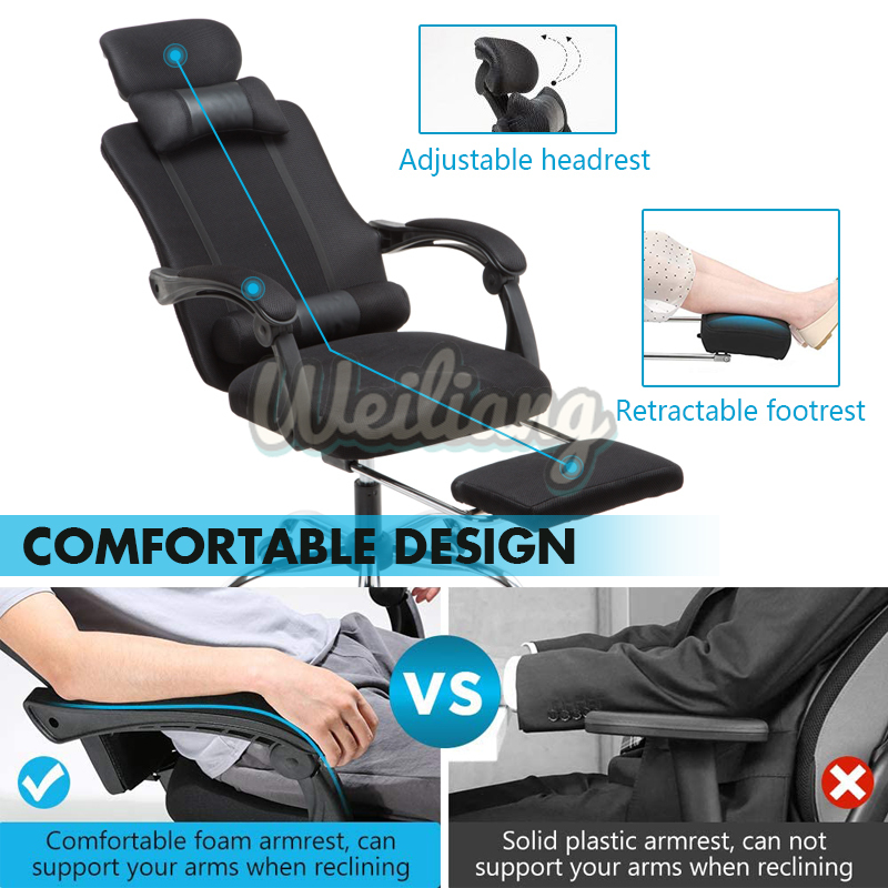 Back Ergonomic Mesh Computer Recliner, Homedics Black Leather Massage Chair Recliner