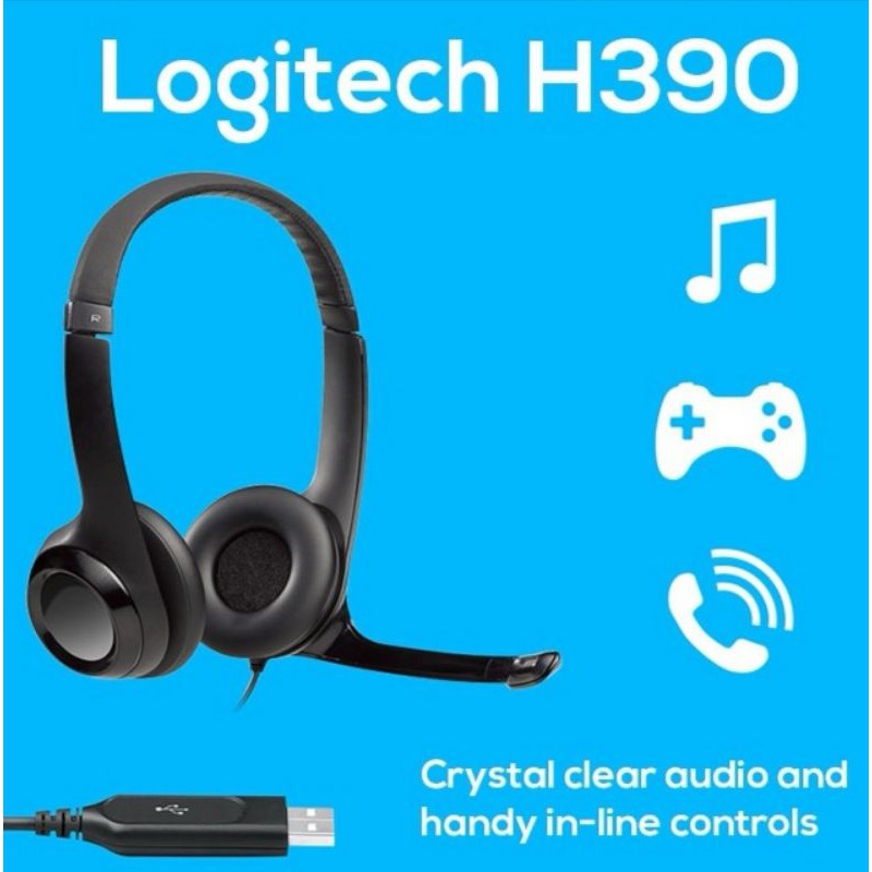 logitech usb computer headset h390
