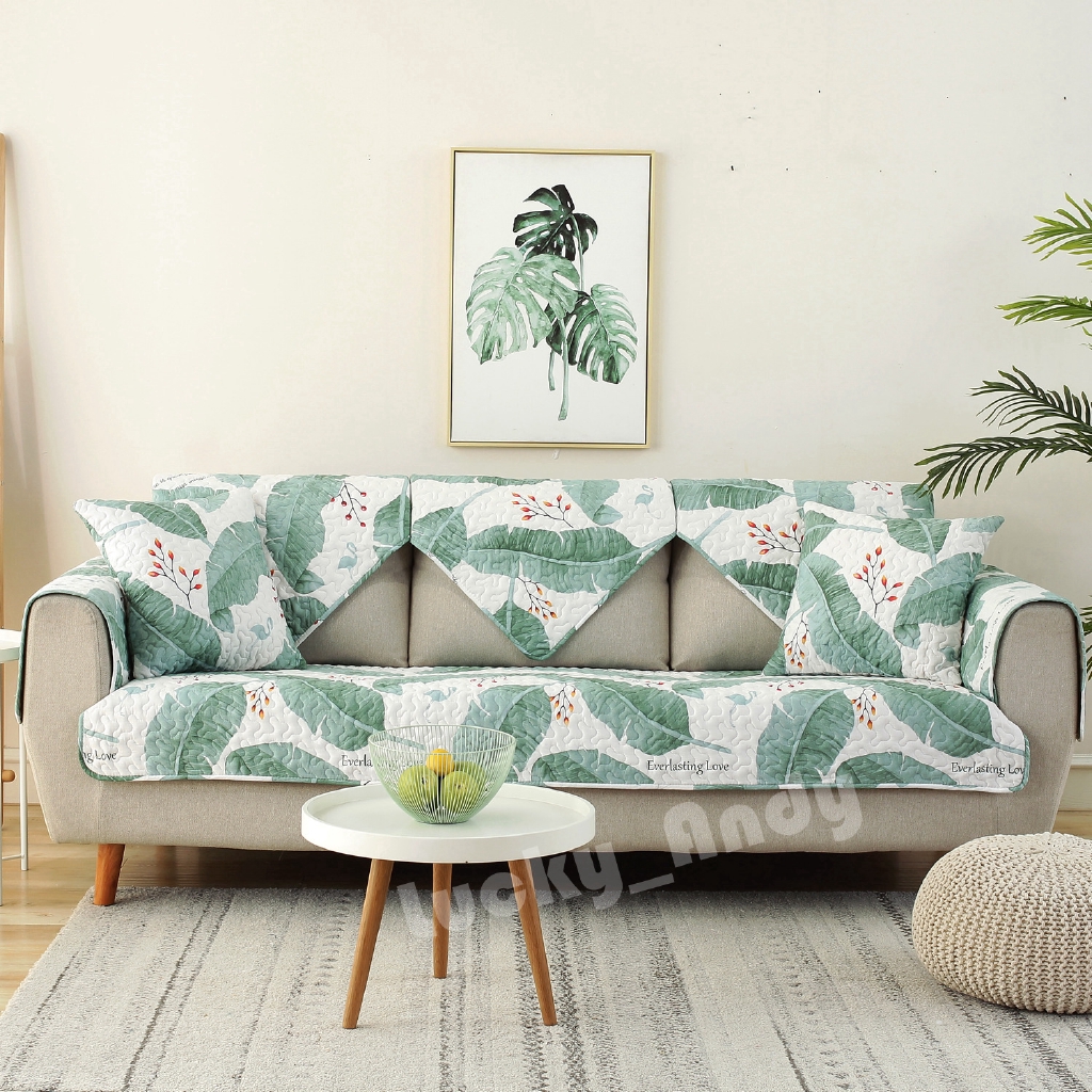 Sofa Cushion Cotton Printed Combination Sofa Cover 1 2 3 4 Seater L Shaped Antislip Highend