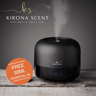 [3.3 SALES] [2022 NEW] KIRONA SCENT Essential Oil Aroma Diffuser. LED Lights + Digital Alarm Clock. Remote Control.
