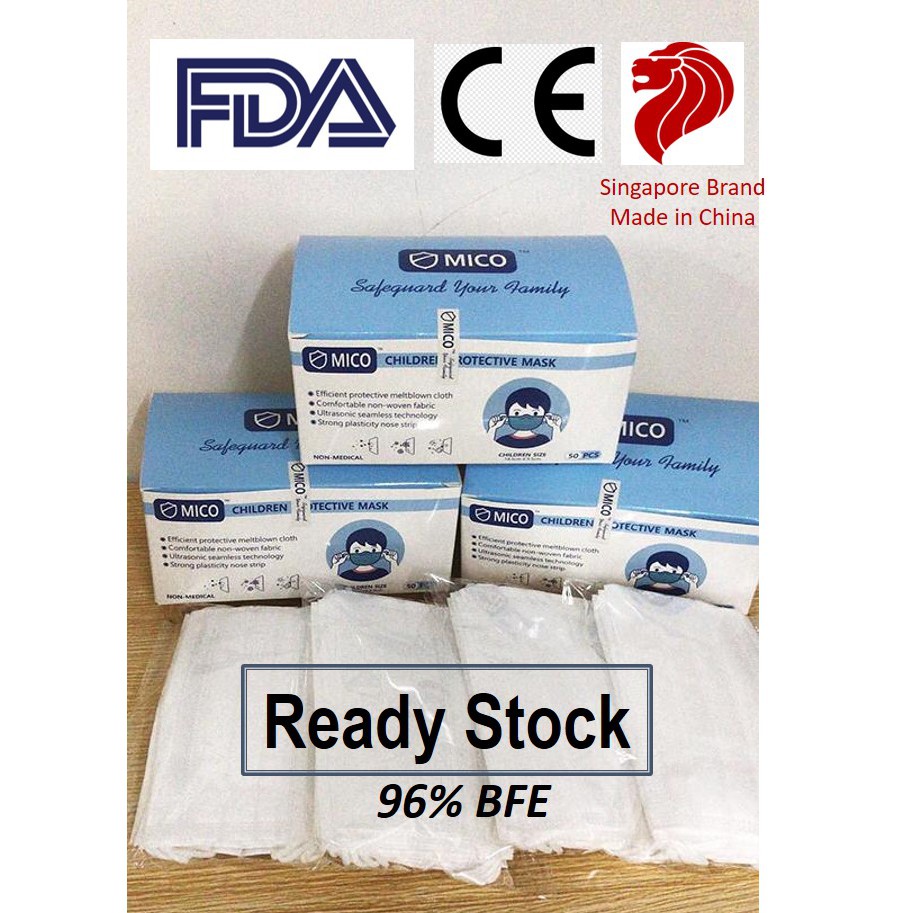 Mico Child Disposable Face Mask 50/box [Ready Stock] Shopee Singapore