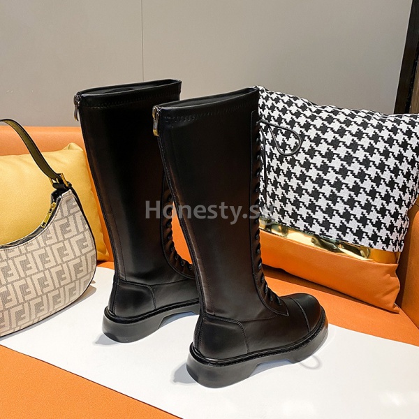 Image of 2022 Autumn Winter  Style Long Boots Women Back Zipper  Martin Large Size Widened Version Knight XZIJ #1