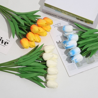 10pcs/Bunch Tulip Artificial Flowers Plants Latex Real Touch Party Wedding Bouquet Home Decor #6