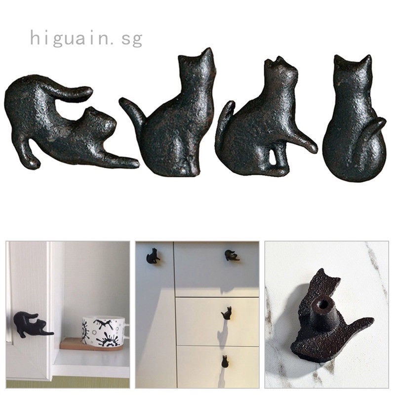 Art Cat Wardrobe Kitchen Cupboard Cabinet Door Knobs Metal Handles