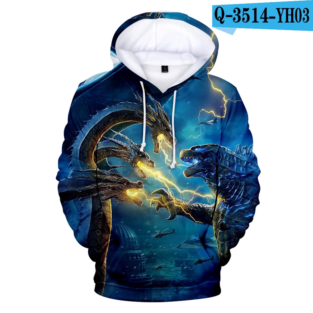 Godzilla Kids Hoodie Kids Outerwear Godzilla Children's Hoodie 3D print