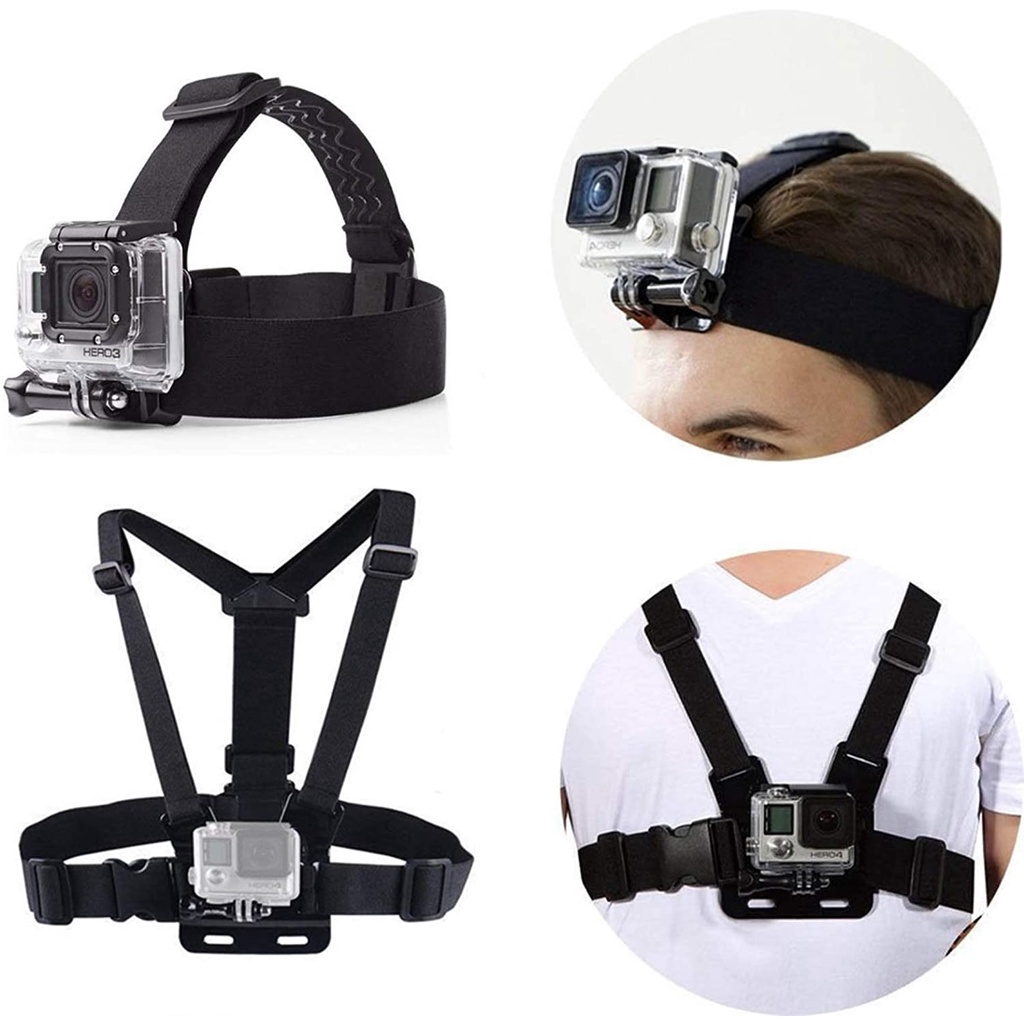 DAXINIU Adjustable Helmet Harness Head Strap for GoPro Fusion for GoPro Max 360 Action Camera Fixing Holder Mount Anti-Skid Head Band Camera Accessories