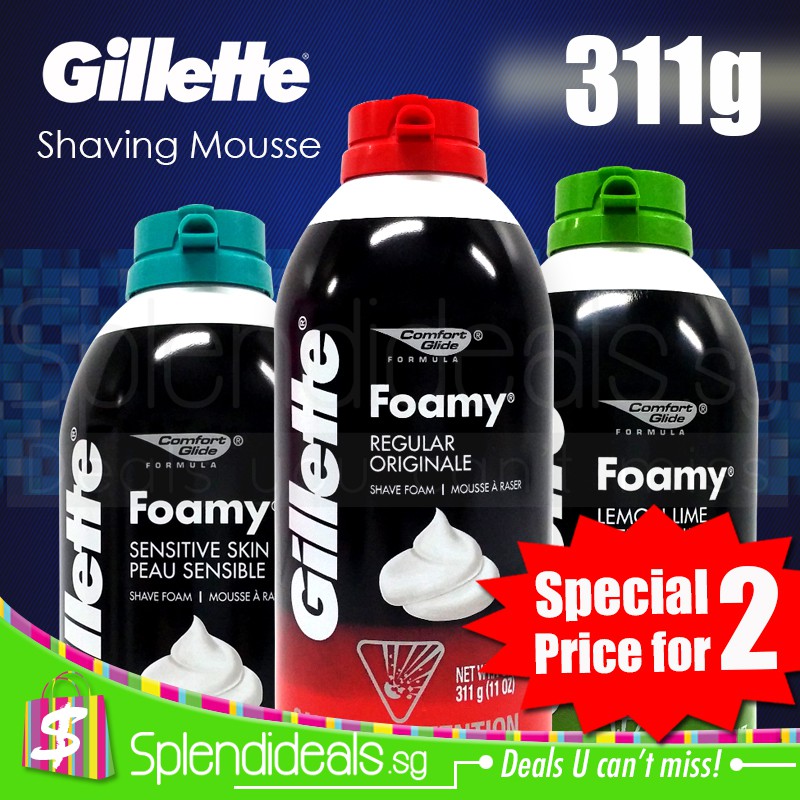 (SPECIAL PRICE for 2) GILLETTE Shaving Mousse Foam 311g REGULAR