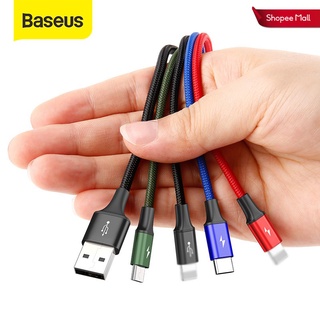 Baseus 4 in 1 USB Cable for i13 12 mini Pro Max X xs max Charger Cable 3 in 1 Micro USB Type C Cable for Samsung