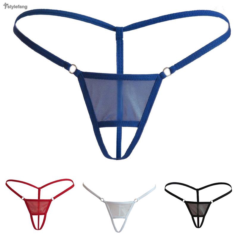 Men Thong Breathable Stretch Plain Casual Wet look Solid Men G string ...