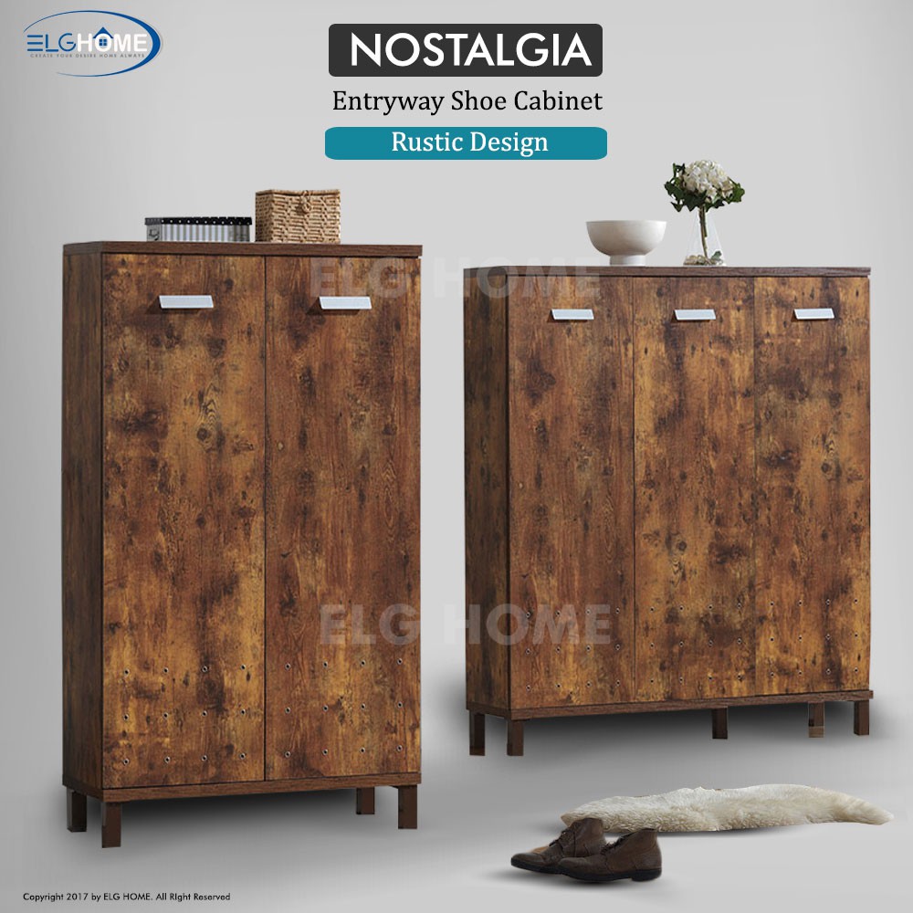 Nostalgia Series Entryway Shoes Cabinet Vintage Shoe Rack Rustic Shoe Organizer Shopee Singapore