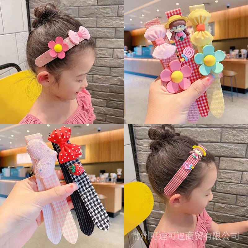 Kids' bangs stickers flower Velcro baby hairband 2022 new cute little girl  hair accessories | Shopee Singapore