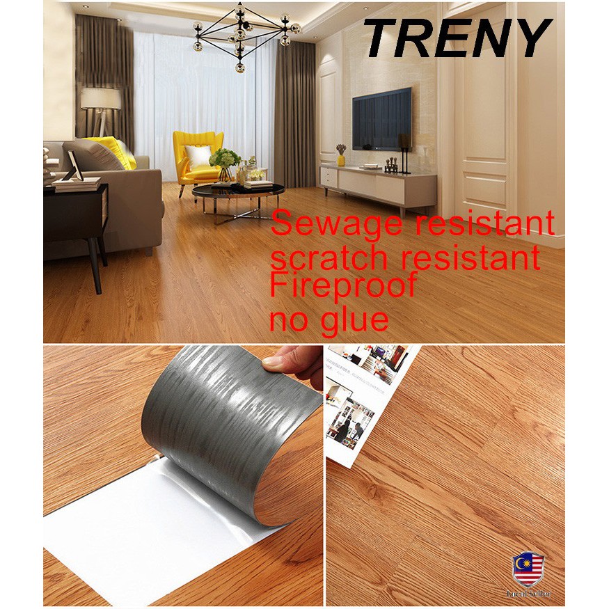 Treny Pvc Vinyl Floor Sticker Thick, How Thick Can Vinyl Flooring Be