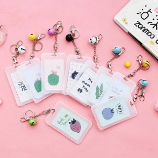 MUMENG IC Card Rice Card Holder with Keychain，Transparent Bus Card Set