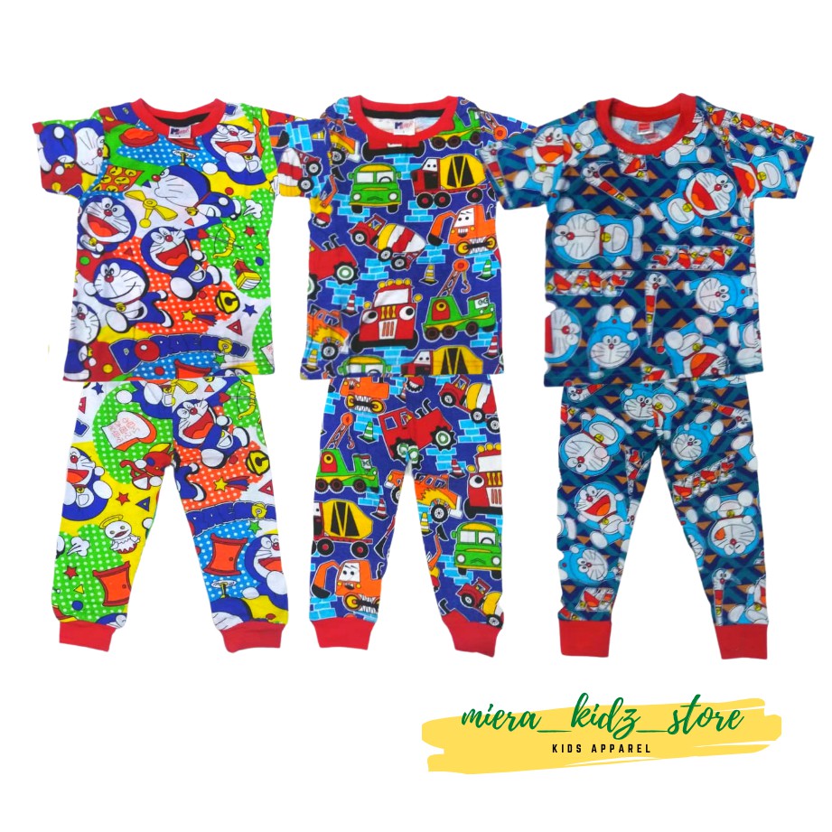 Baju Tidur Kanak Kanak Pyjamas Unisex Doraemon Transport Tag 2 10 Kids Shopee Singapore