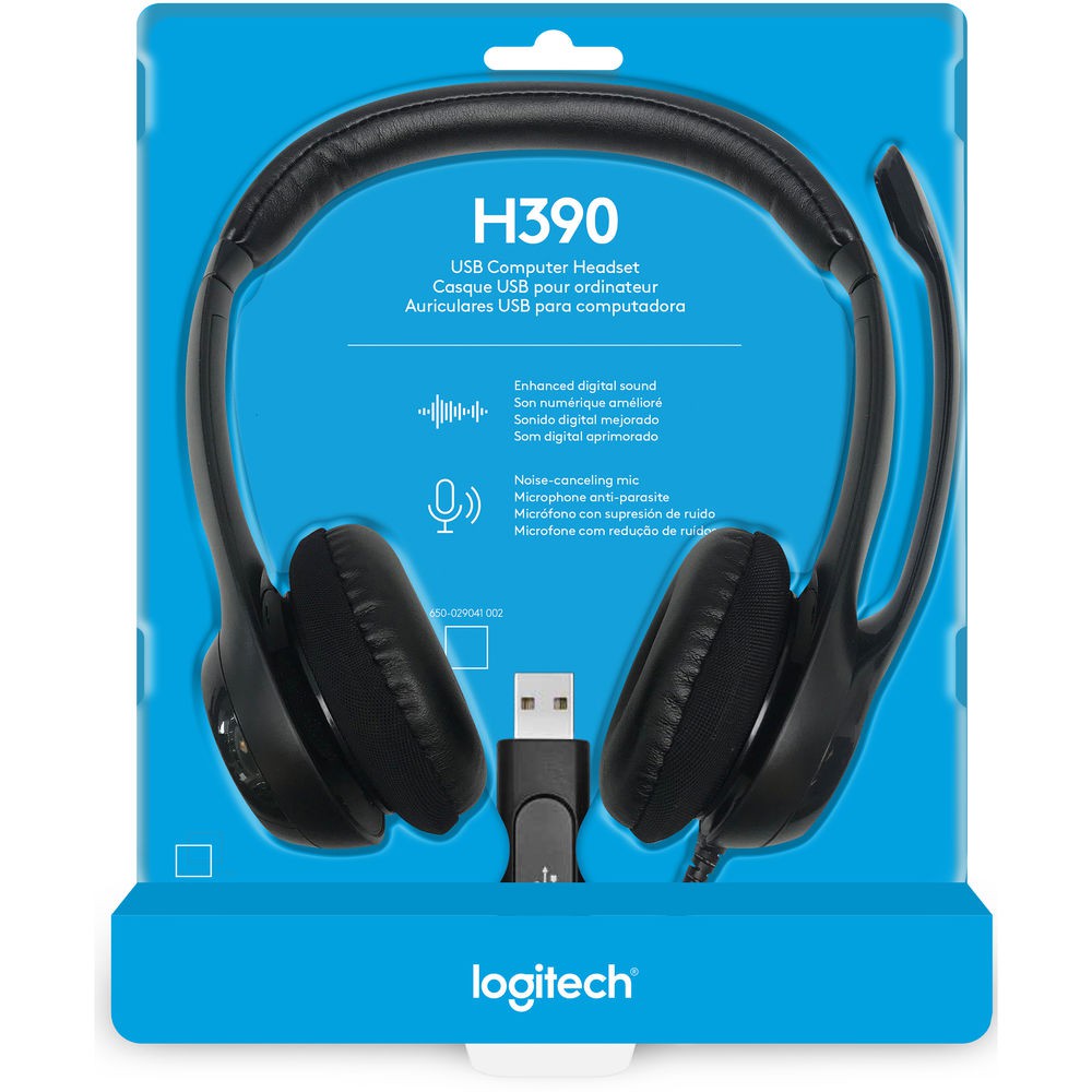 logitech usb computer headset h390