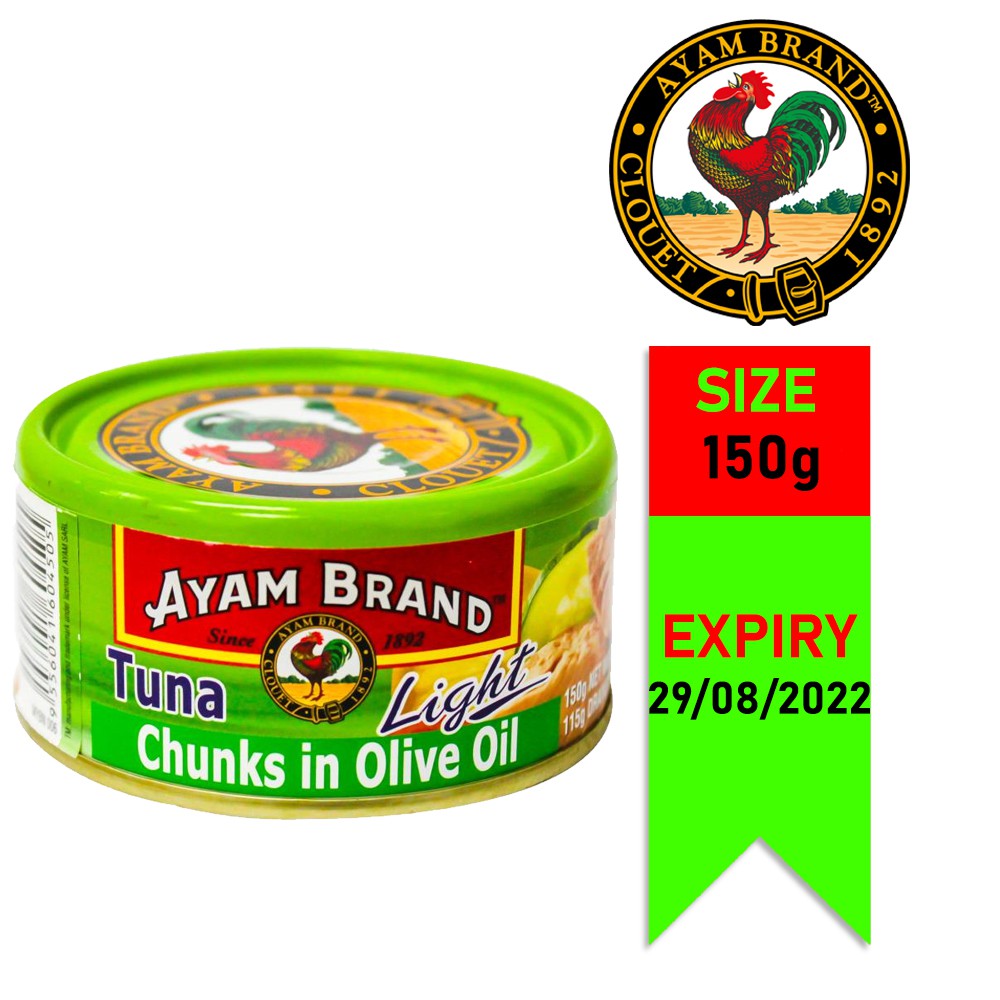 Ayam Brand Tuna Chunks in olive oil Live150g | Shopee Singapore